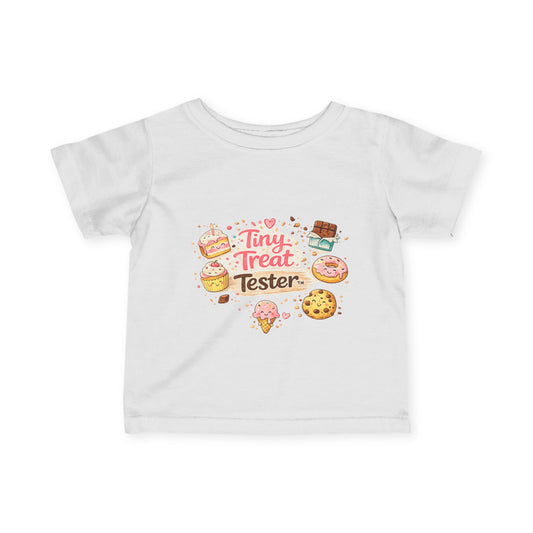 Infant Tee — "Tiny Treat Tester" Cute Dessert Baby Shirt