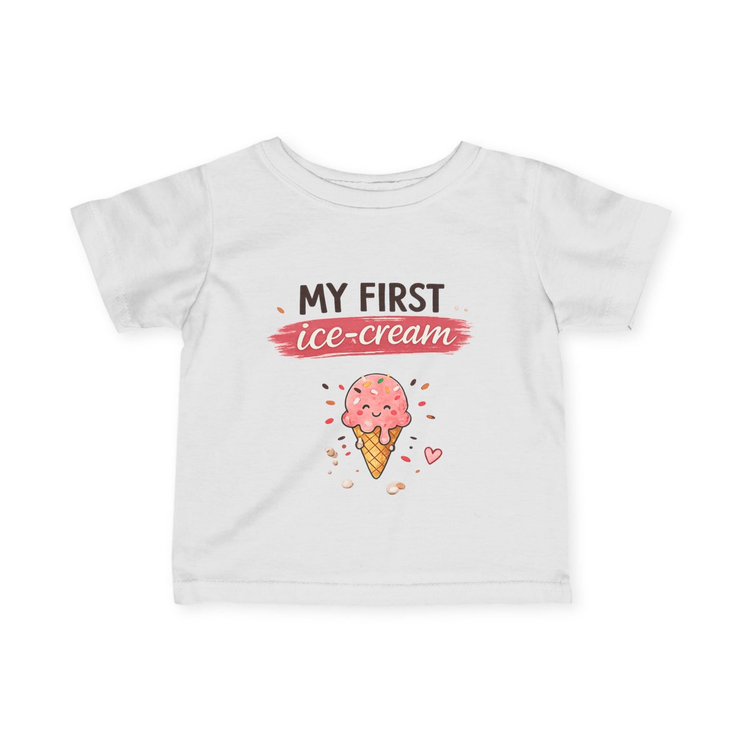 Infant Tee — "My First Ice-Cream" Baby Shirt (Cute Ice Cream Graphic)
