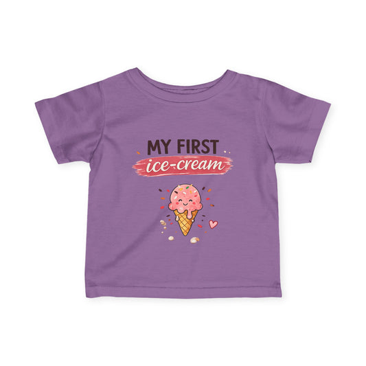 Infant Tee — "My First Ice-Cream" Baby Shirt (Cute Ice Cream Graphic)