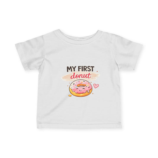 Infant Tee — "My First Donut" Cute Baby Shirt | Newborn Photo Prop & First Birthday Outfit