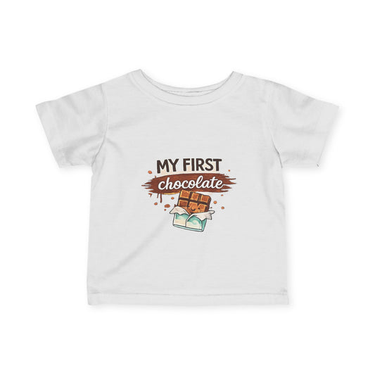 Infant Tee - "My First Chocolate" Cute Baby Graphic Shirt