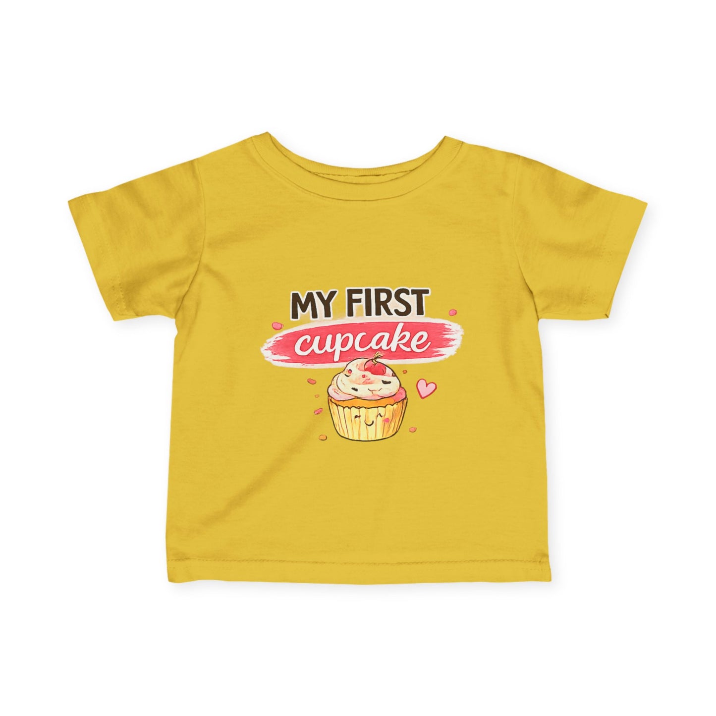 Infant Tee — "My First Cupcake" Baby Shirt (Cute Cupcake Design)