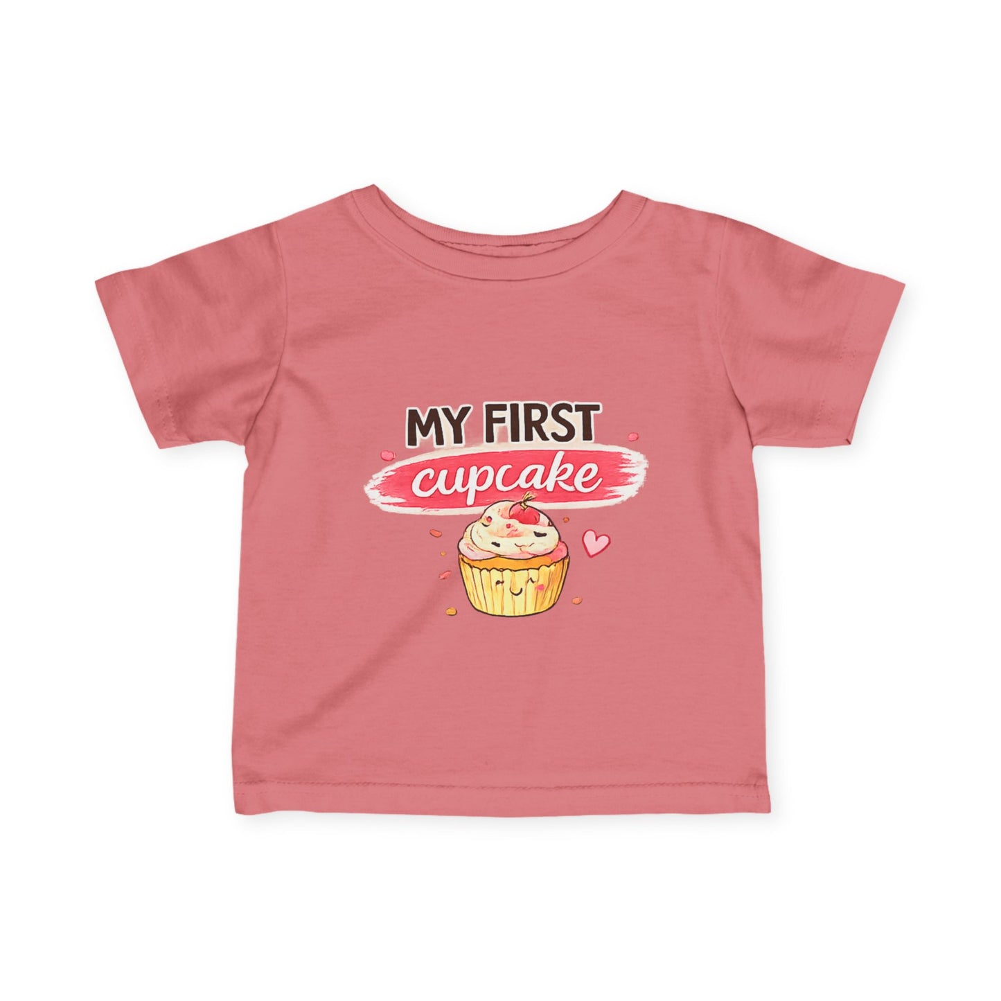 Infant Tee — "My First Cupcake" Baby Shirt (Cute Cupcake Design)